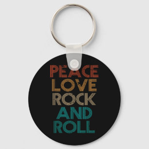 Friedensliebe Rock N Roll Shirt Vintage Band Rock Schlüsselanhänger