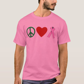 FriedensLiebe-Rosa-Band-T-Shirts, Tassen T-Shirt