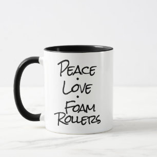 Friedensliebe-Schaumstoffroller-Kaffeetasse Tasse
