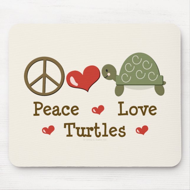FriedensLiebe-Schildkröten Mousepad (Vorne)
