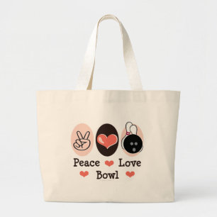 FriedensLiebe-Schüsselbowler-Taschen-Tasche Jumbo Stoffbeutel
