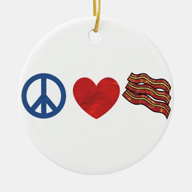 FriedensLiebe-Speck Keramik Ornament (Vorne)
