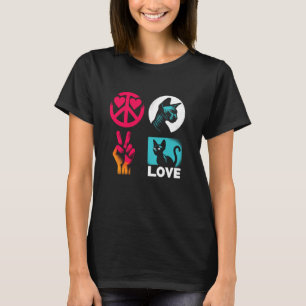 Friedensliebe Sphynx-Katze - Vintage-Friedenssymbo T-Shirt