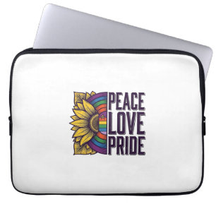 Friedensliebe Stolz Vintage-Blumen-Vektor-Shirt_1 Laptopschutzhülle