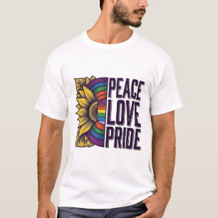 Friedensliebe Stolz Vintage-Blumen-Vektor-Shirt_1 T-Shirt