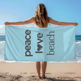 Friedensliebe Strand Küste Ozean Blau Grafikdruck Strandtuch