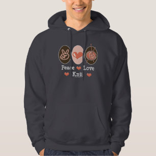 FriedensLiebe-Strick-mit Kapuze Sweatshirt
