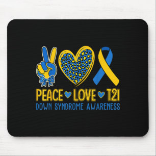 Friedensliebe t21 Down-Syndrom-Bewusstseinsband Mä Mousepad