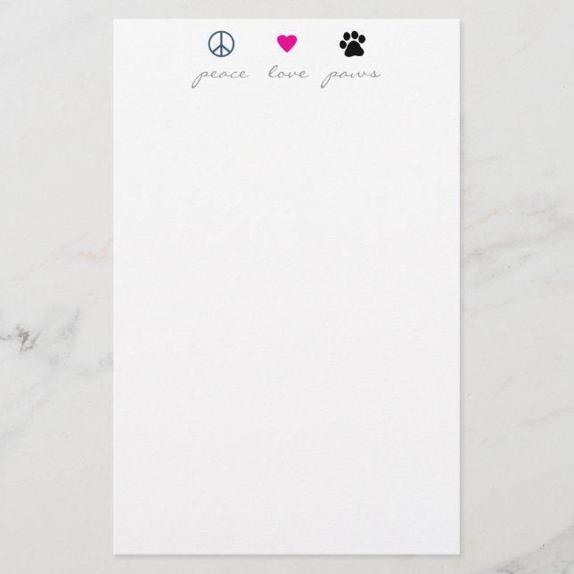 FriedensLiebe-Tatzen Briefpapier (Vorderseite)