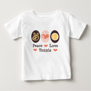 FriedensLiebe-Tennis-Baby-langes Hülsen-T-Shirt Baby T-shirt