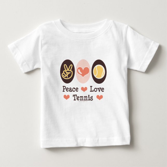 FriedensLiebe-Tennis-Baby-T-Shirt Baby T-shirt (Vorderseite)