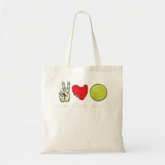 Friedensliebe-Tennis-Geburtstagsgeschenk für Tenni Tragetasche