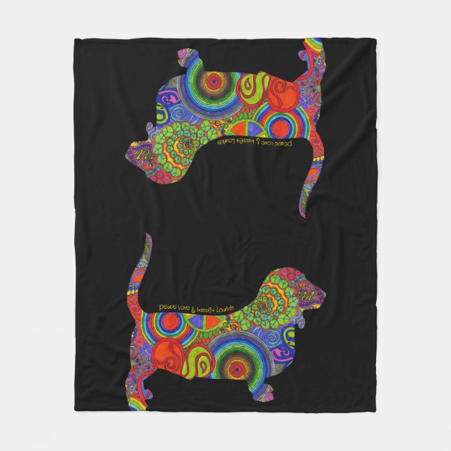 "FriedensLiebe-u. -dachshund-Jagdhund-" Fleecedecke (Vorderseite)