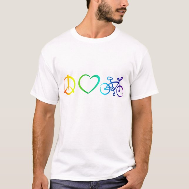FriedensLiebe u. -radfahren T-Shirt (Vorderseite)