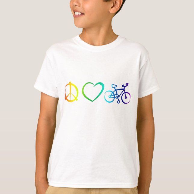 FriedensLiebe u. -radfahren T-Shirt (Vorderseite)