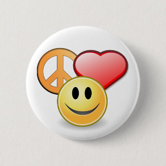 FriedensLiebe- und -glückknopf Button