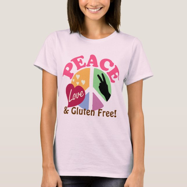 FriedensLiebe und -gluten geben frei T-Shirt (Vorderseite)