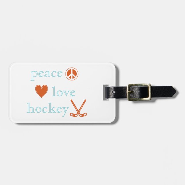 FriedensLiebe und -hockey Gepäckanhänger (Vorderseite horizontal)