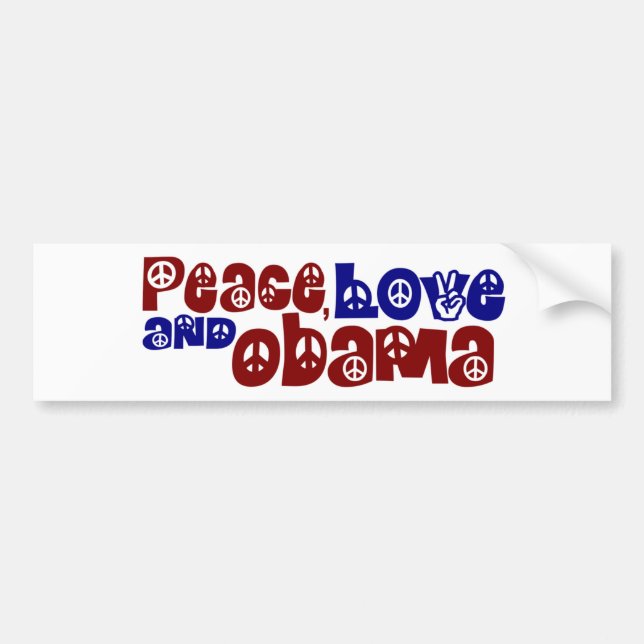 FriedensLiebe und -Obama Autoaufkleber (Vorne)