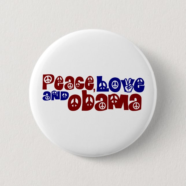 FriedensLiebe und -Obama Button (Vorderseite)