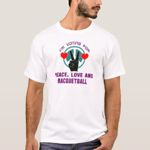 FriedensLiebe und -Racquetball. T-Shirt