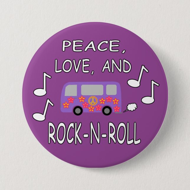 FriedensLiebe und Rock'n'Roll-Bus Button (Vorderseite)