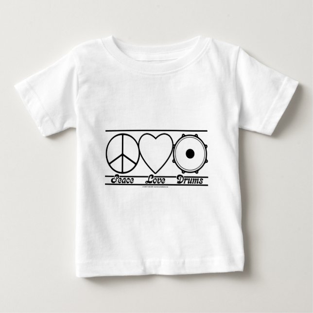 FriedensLiebe und -trommeln Baby T-shirt (Vorderseite)