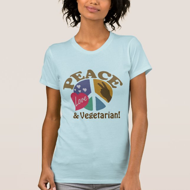 FriedensLiebe und -vegetarier T-Shirt (Vorderseite)