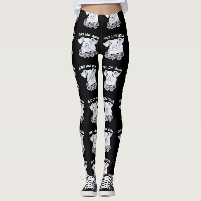 FriedensLiebe-vegane Schwein-Leggings Leggings (Vorderseite)