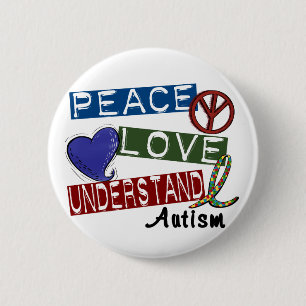 FRIEDENSLiebe VERSTEHEN Autismus-T - Shirts Button