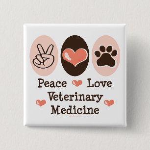FriedensLiebe-Veterinärmedizin-Knopf Button