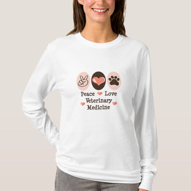 FriedensLiebe-Veterinärmedizin-langes T-Shirt (Vorderseite)