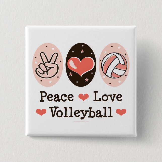 FriedensLiebe-Volleyball-Knopf Button (Vorderseite)