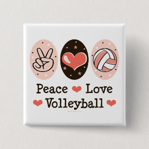 FriedensLiebe-Volleyball-Knopf Button