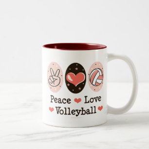 FriedensLiebe-Volleyball-Tasse Zweifarbige Tasse