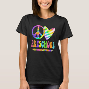 Friedensliebe Vorschule Tie Dye Glücklicher Erster T-Shirt