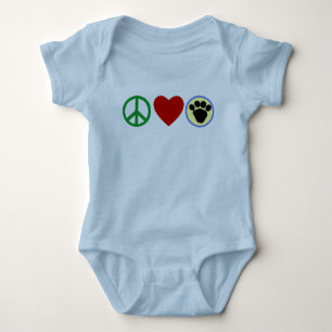 FriedensLiebe-Welpen-Tatzen-T-Shirts, Geschenke Baby Strampler