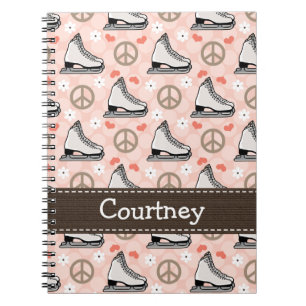 FriedensLiebe-Zahl Skaten-gewundenes Notizblock