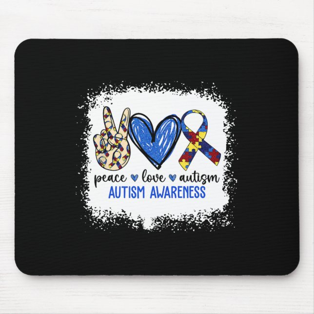 Friedensliebeband Autismus-Bewusstsein Akzeptiere  Mousepad (Vorne)