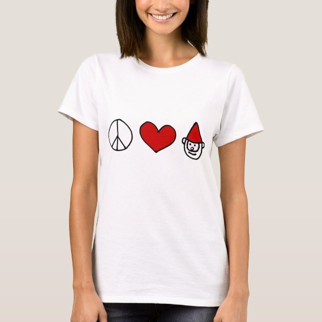 FriedensLiebeGnome T-Shirt (Vorderseite)