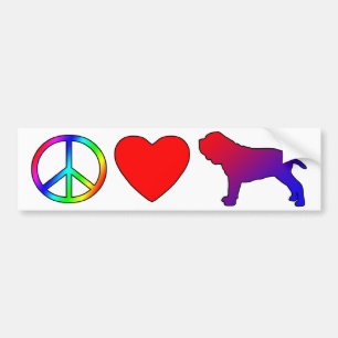 FriedensLiebeneapolitanische Mastiffs Autoaufkleber