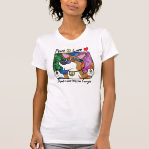 FriedensLiebepembroke-Walisercorgi-T-Shirt T-Shirt