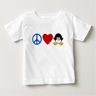 FriedensLiebepenguin-Baby-T - Shirts, Tassen Baby T-shirt