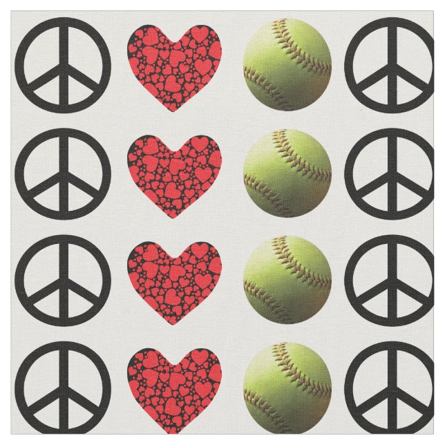 FriedensLiebeSoftball Fastpitch Stoff (Nahaufnahme)