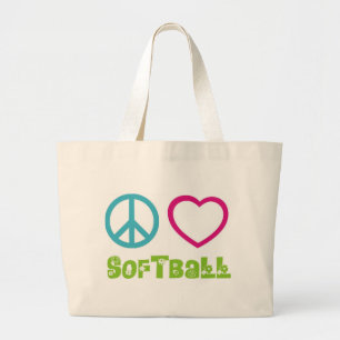 FriedensLiebeSoftball Jumbo Stoffbeutel
