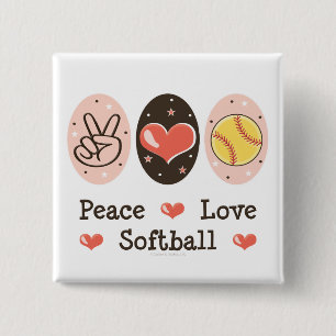 FriedensLiebesoftball-Knopf Button