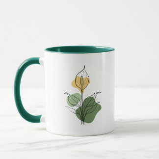 Friedenslilie Line Art Becher Tasse