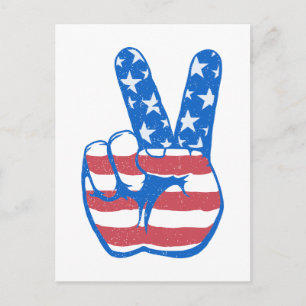 Friedensmuster der amerikanischen Flagge Postkarte