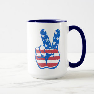 Friedensmuster mit amerikanischer Flagge Tasse