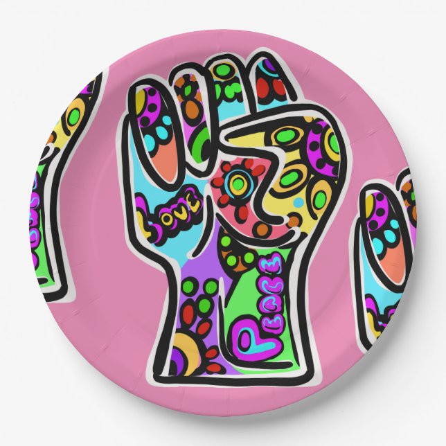 FRIEDENSPARTY PAPPTELLER (Vorderseite)